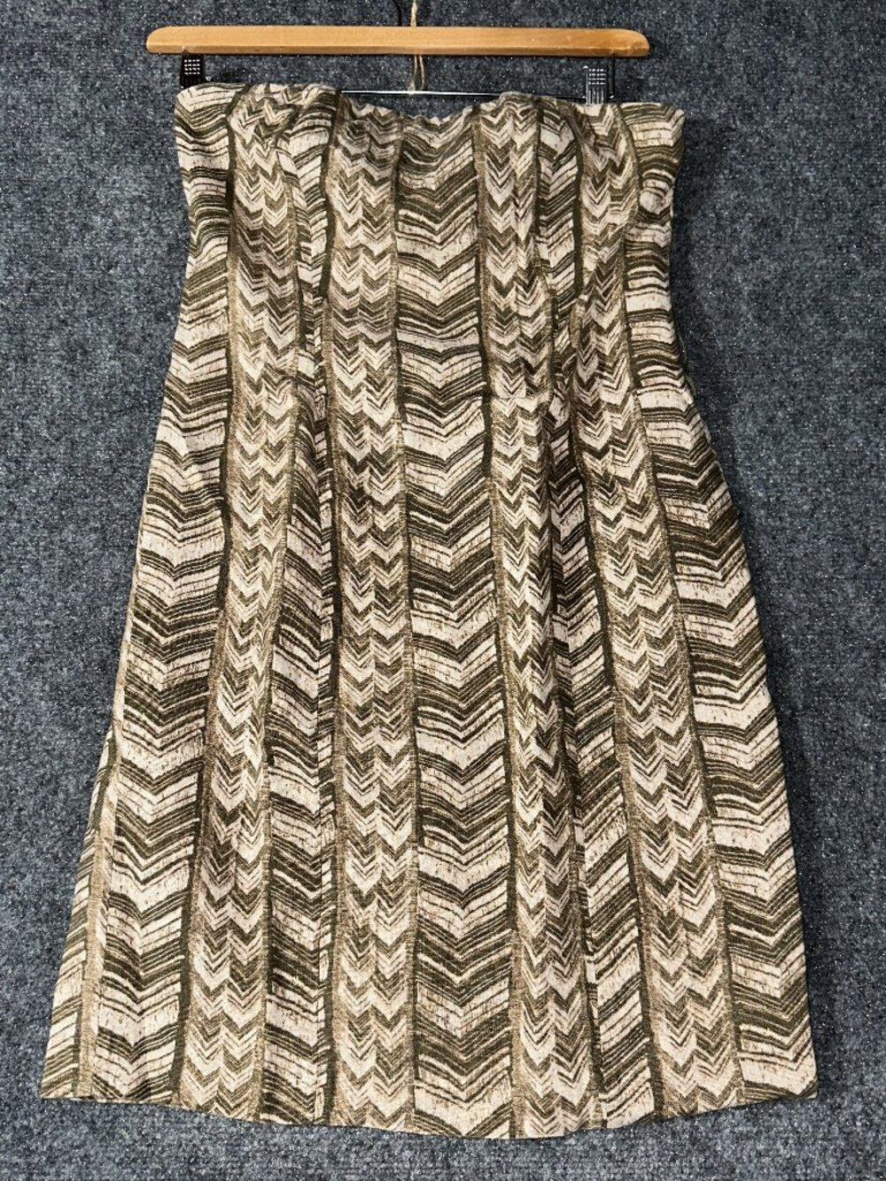 Michael Kors Dress Womens 8 Linen Strapless Back Zip Herringbone Lined Vent